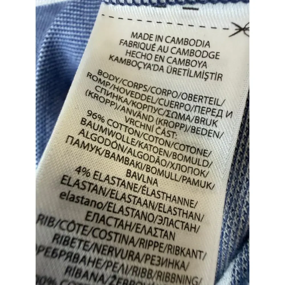 Polo Ralph Lauren Men’s L Custom Slim Fit Stretch Mesh Blue Striped Polo Shirt